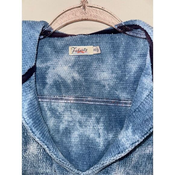 Faherty Tidepool Indigo Poncho Blue Tie Dye XS - Picture 2 of 4